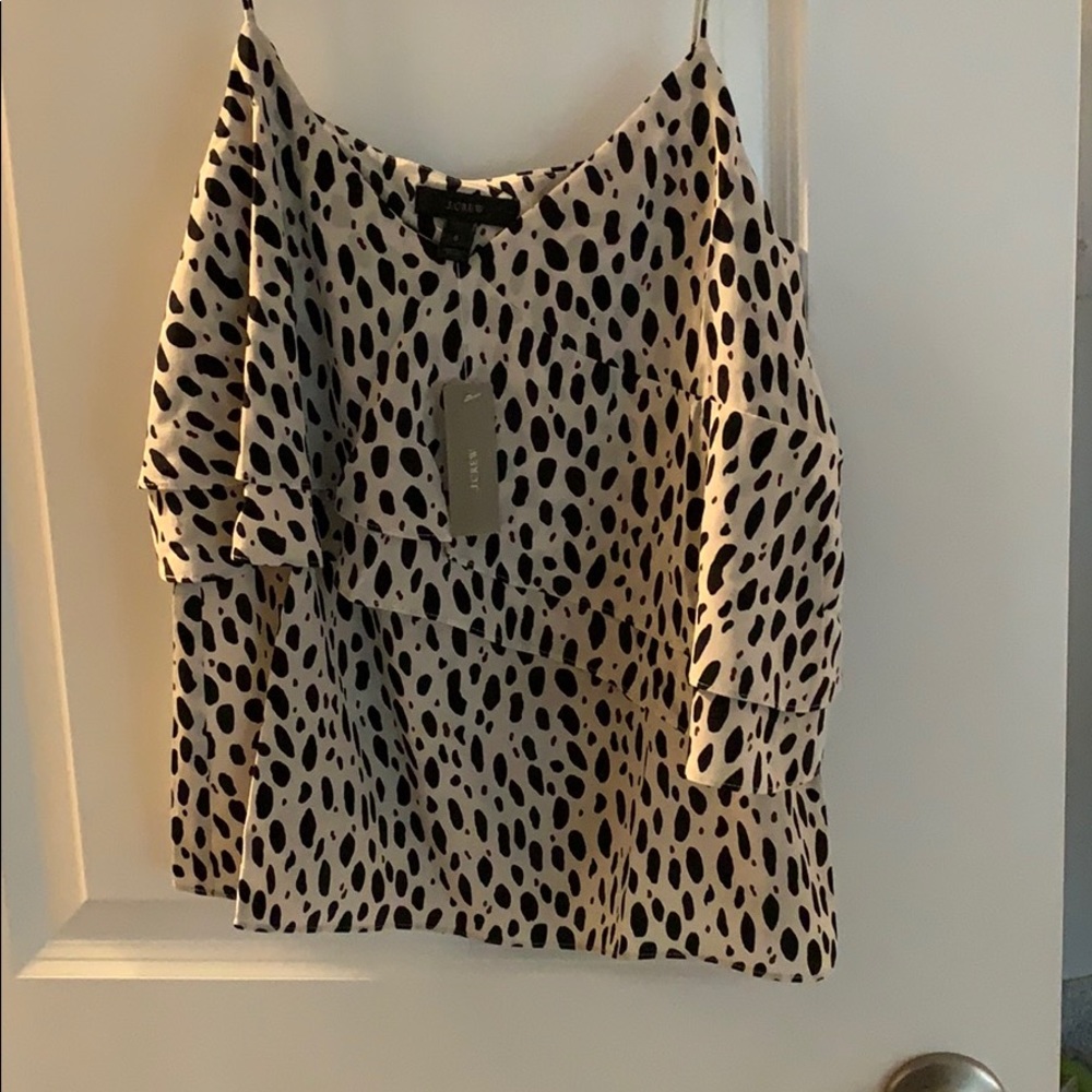 JCrew silk ruffled camisole